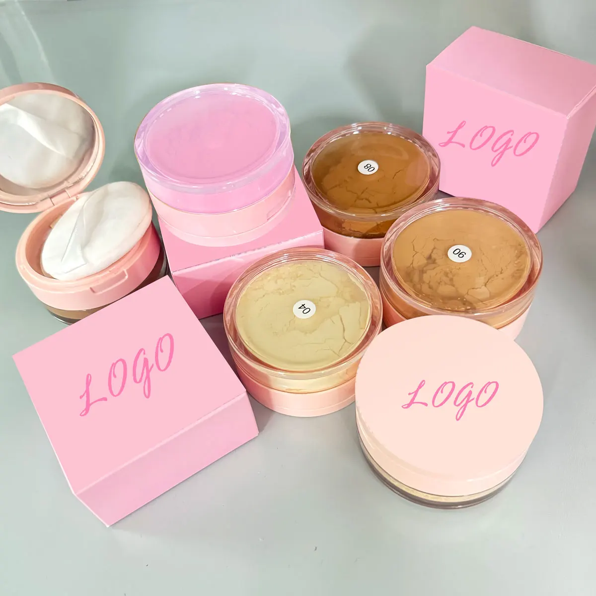 Oil control waterproof loose powder matte full coverage pink setting powder wholesale free sample makeup setting powder