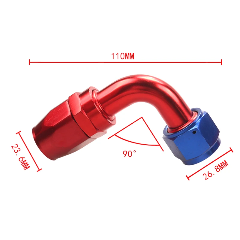 Universal Car Modification Oil Pipe Adapter Oil Cooling Joint Durable Detachable Oil Cooling Connectors For AN10 0-180 Degree