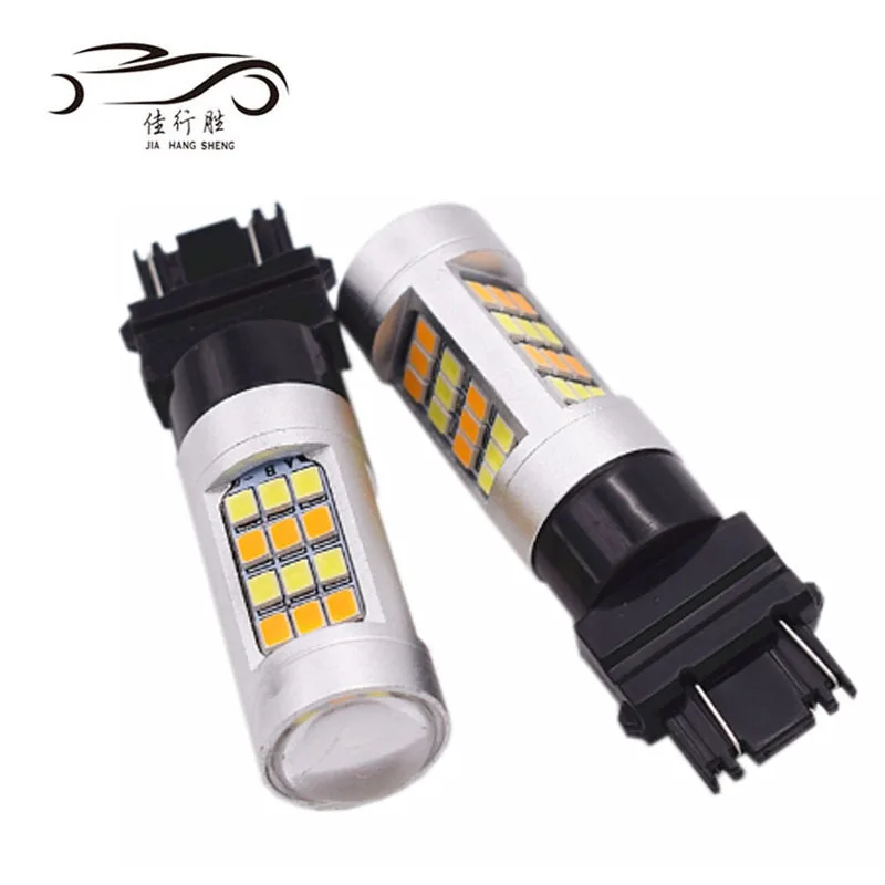 Factory price Dual Color White & Amber T20 7440 1156 BA15S 2835 42smd canbus LED Bulbs DRL and Turn Lights