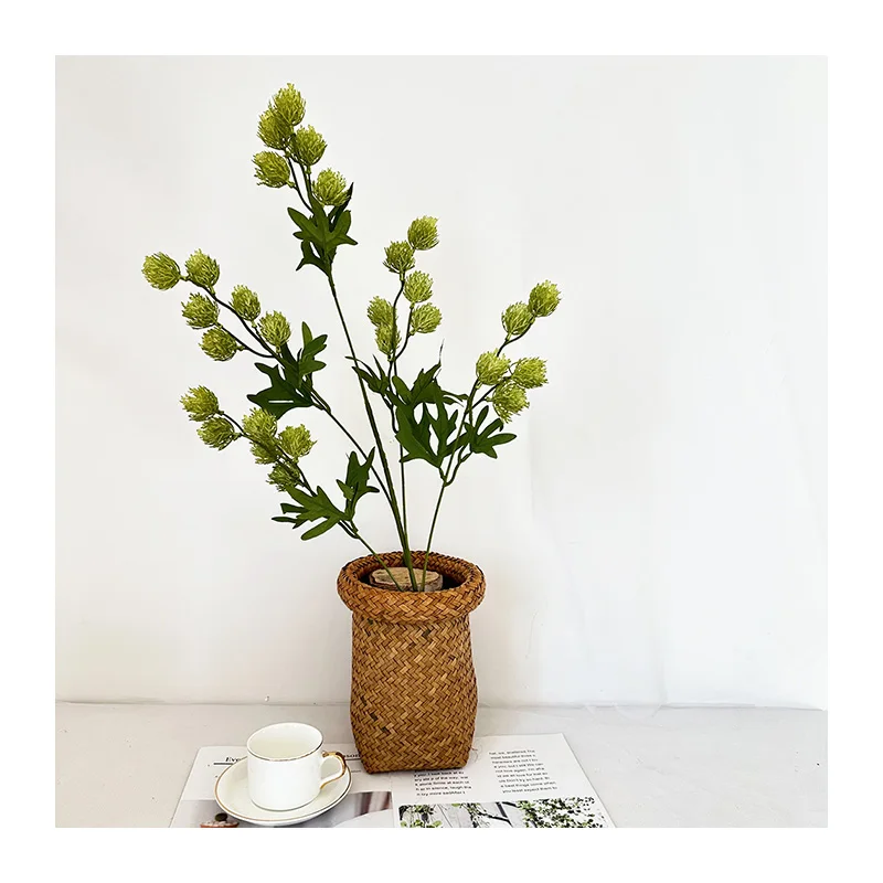 Yuanbao Cui Pearl fruit Factory Wholesale Tabletop Decorative Artificial Silk Chrysanthemum Flower Branch Dried Flower Design