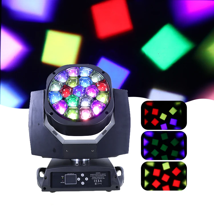  VLTG Dmx 4in1 19*15w party led Stage Light Rgbw Bee Eye Moving Head light VLTG 19*15 Вт светодиодные этапа головной свет пчелиный глаз Поворотная голова светового