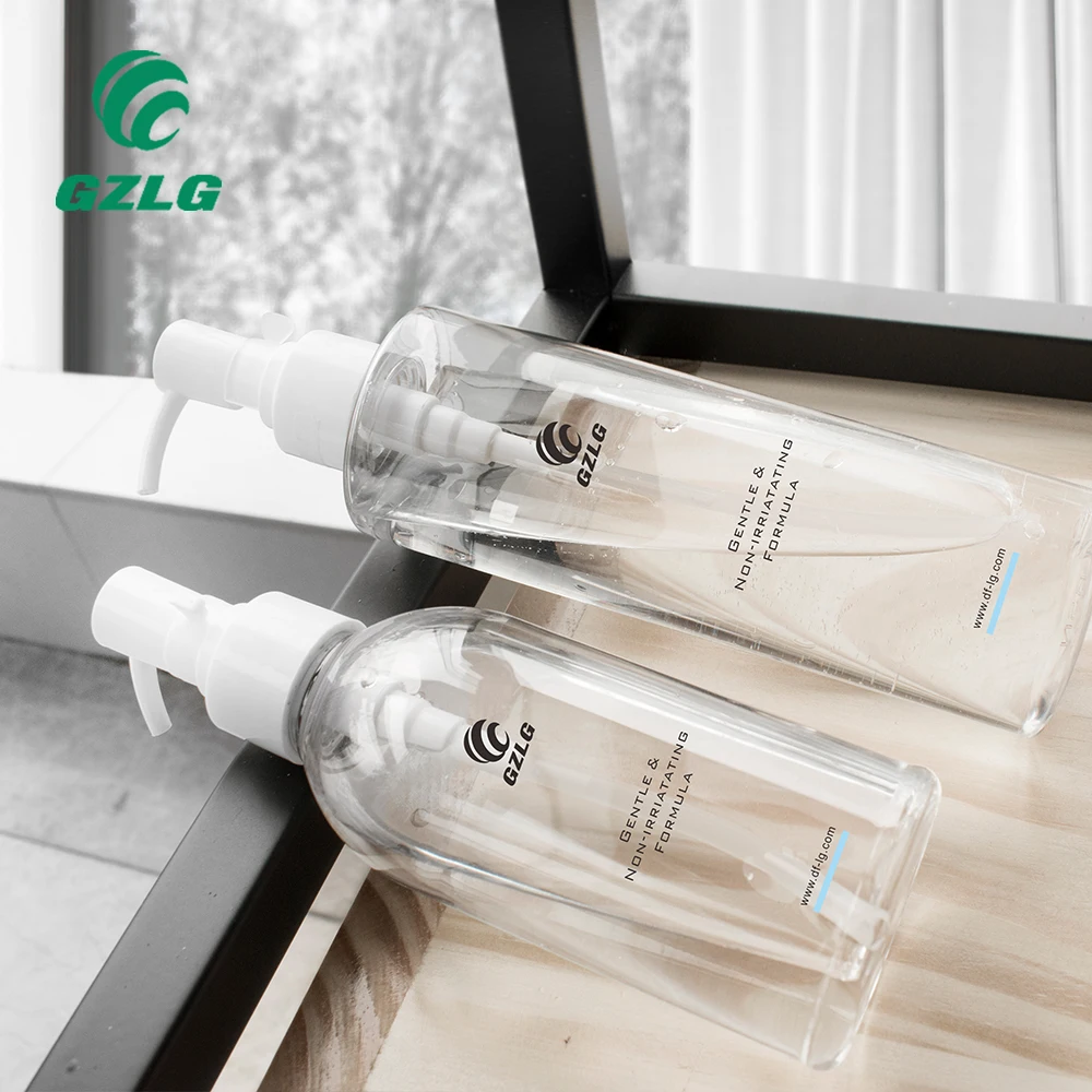Wholesale luxury Pet Plastic Round Eco Friendly reusable Airless Oil Pump Cleanser Shampoo Lotion Bottle With dispenser