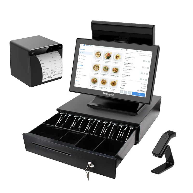 Micropos 15.6 inch pos systems touch screen cash register pos windows android pos