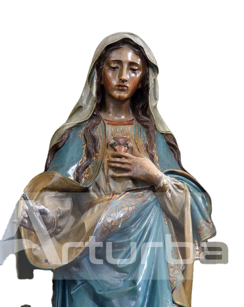 Antique new design  Custom Garden life size bronze Religious  virgin mary lawn statue for Square statue mary sculpture