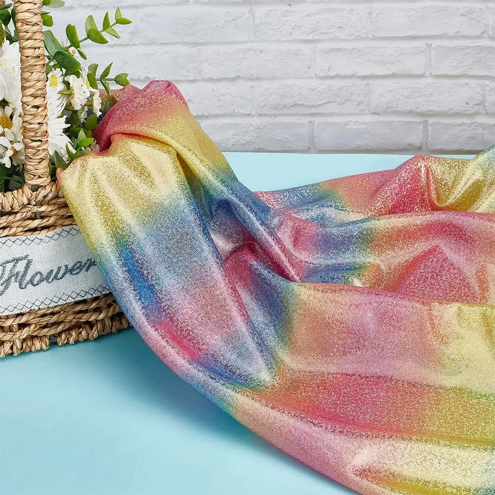 Hot Sale 100% Polyester Four Way Foil Fabric Double Sided with Shiny Gold Bronzing Anti-Static for Stage Costume Dress Luggage