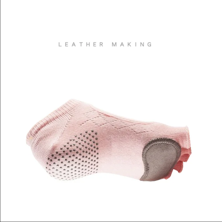 AGRADECIDO Wholesale Backless Fingerless Anti Slip Socks Five Toe Socks Custom Yoga Socks With Leather