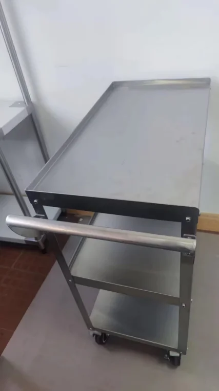 Factory Direct Heavy Duty Stainless Steel Detachable 3-tier Troley Cart Trolley Cart