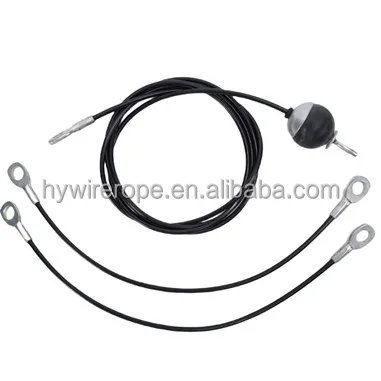 Gym Sport Cable Wire Rope With Coated Black Pvc Steel Wire Rope With Stainless Steel Carabiner