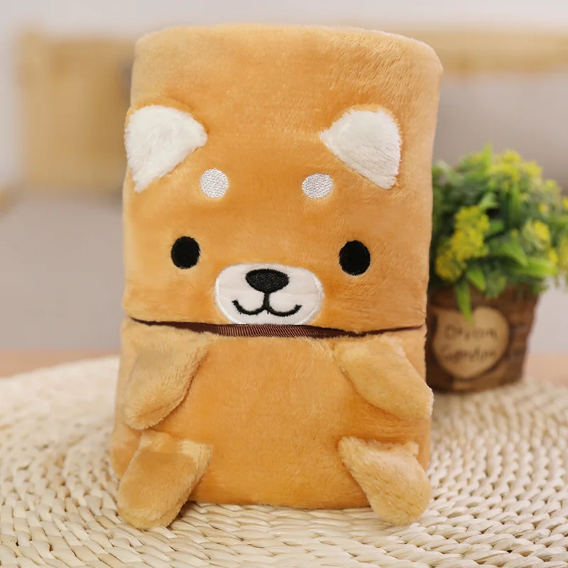 New Arrival Wholesale Cheap Rolled Up Baby Plush Blanket Cute Cartoon Animal Soft Fleece