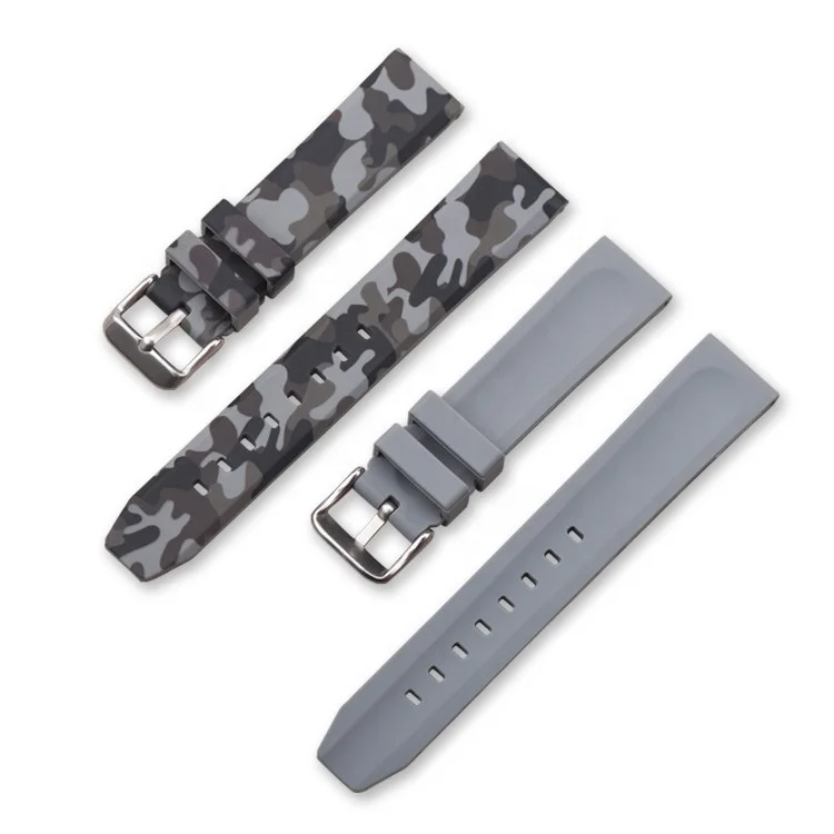 20mm 22mm 24mm Camouflage Camo Silicone Watch Strap