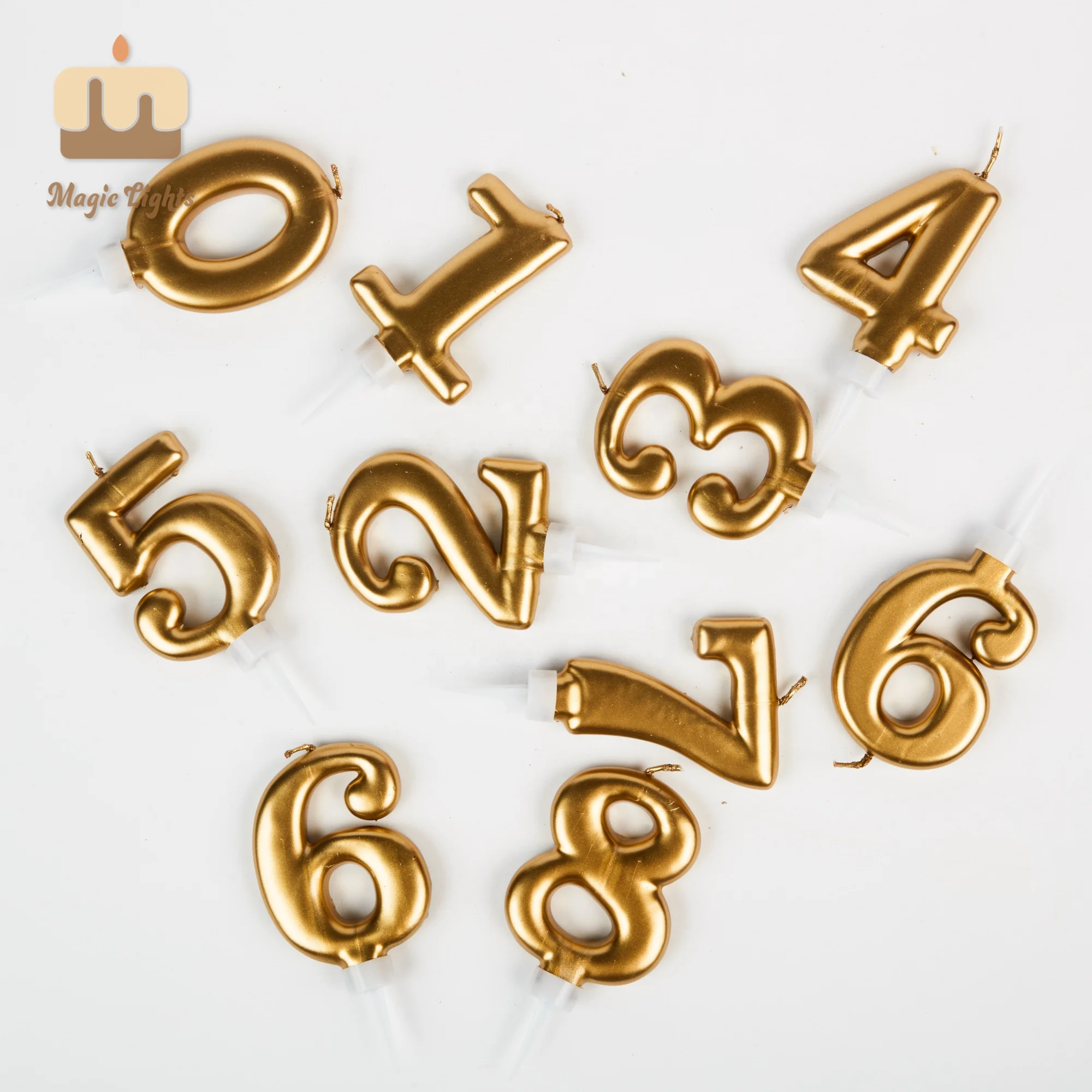 Metallic Gold Big Number 7 Birthday Candle For Tesco