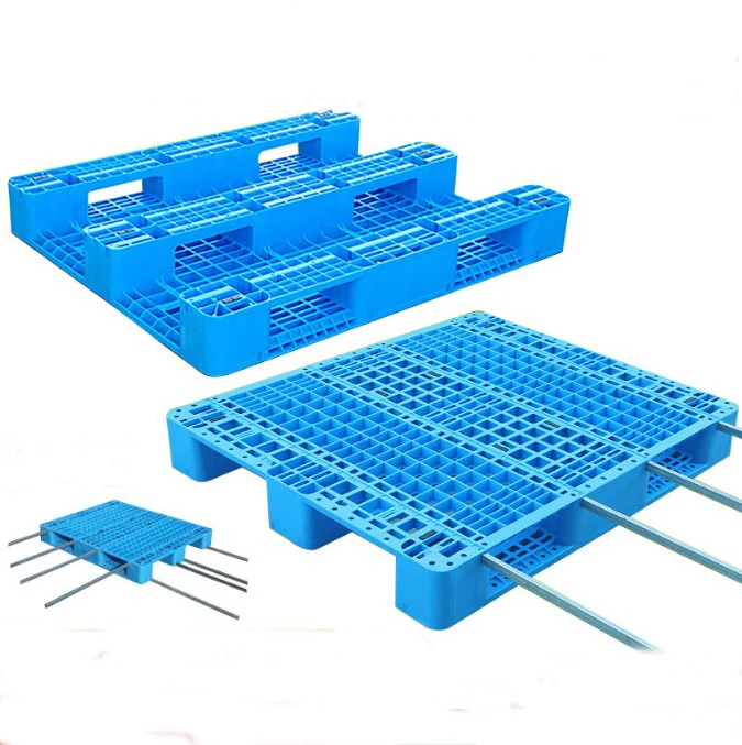 HDPE or PP 1200-1000 Heavy Duty  Rack Load 1 T  3 Runners Bottom Forklift Truck Plastic Pallet