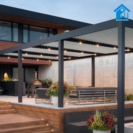 Electric cheap pario gazebo in top bbq grill gazebo rattan gazebo aluminium pergola systems cantilever pergola