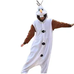 Пижама-комбинезон для взрослых с изображением Олафа, костюм на Хэллоуин и Рождество, одежда для сна унисекс, костюм талисмана Олафа