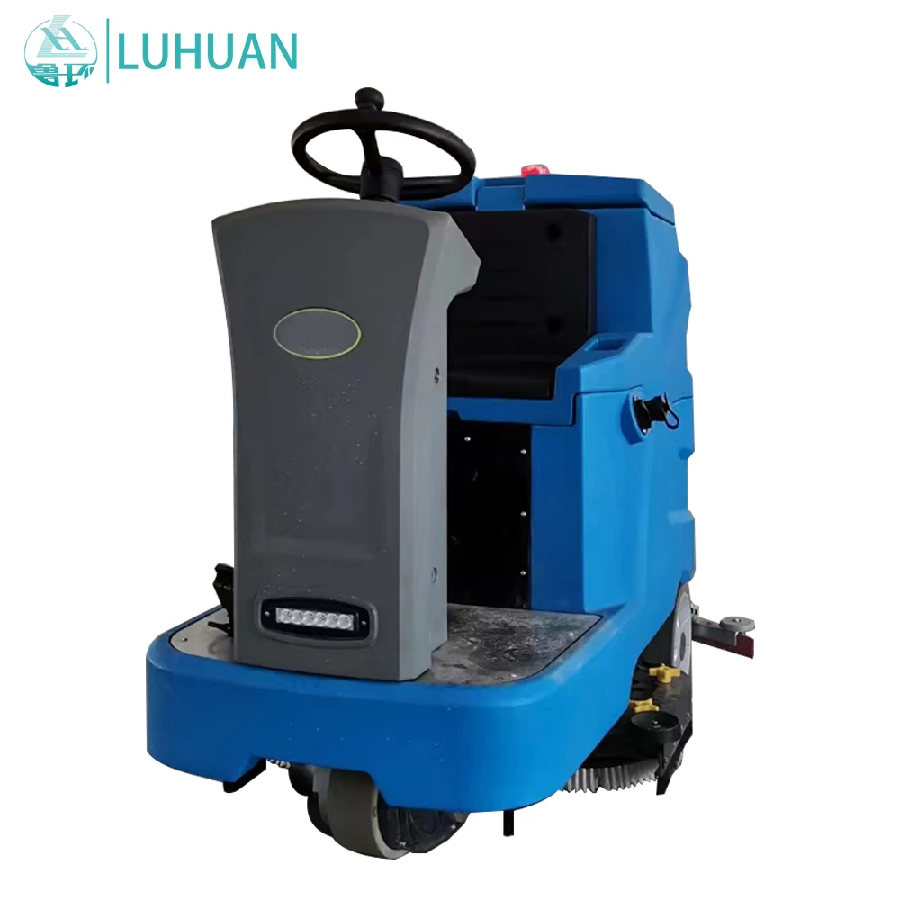 Industrial Commercial Floor Scrubber Cleaning Machine Small Electric Floor Scrubber  driving double scrubbing machine Compact
