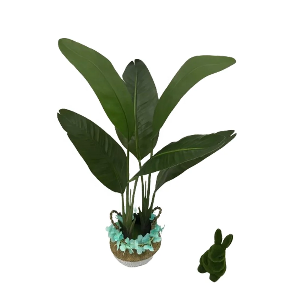 Wholesale Landscape Tree 35 Inch Real-to-Touch Artificial Traveler Banana Bonsai Trees