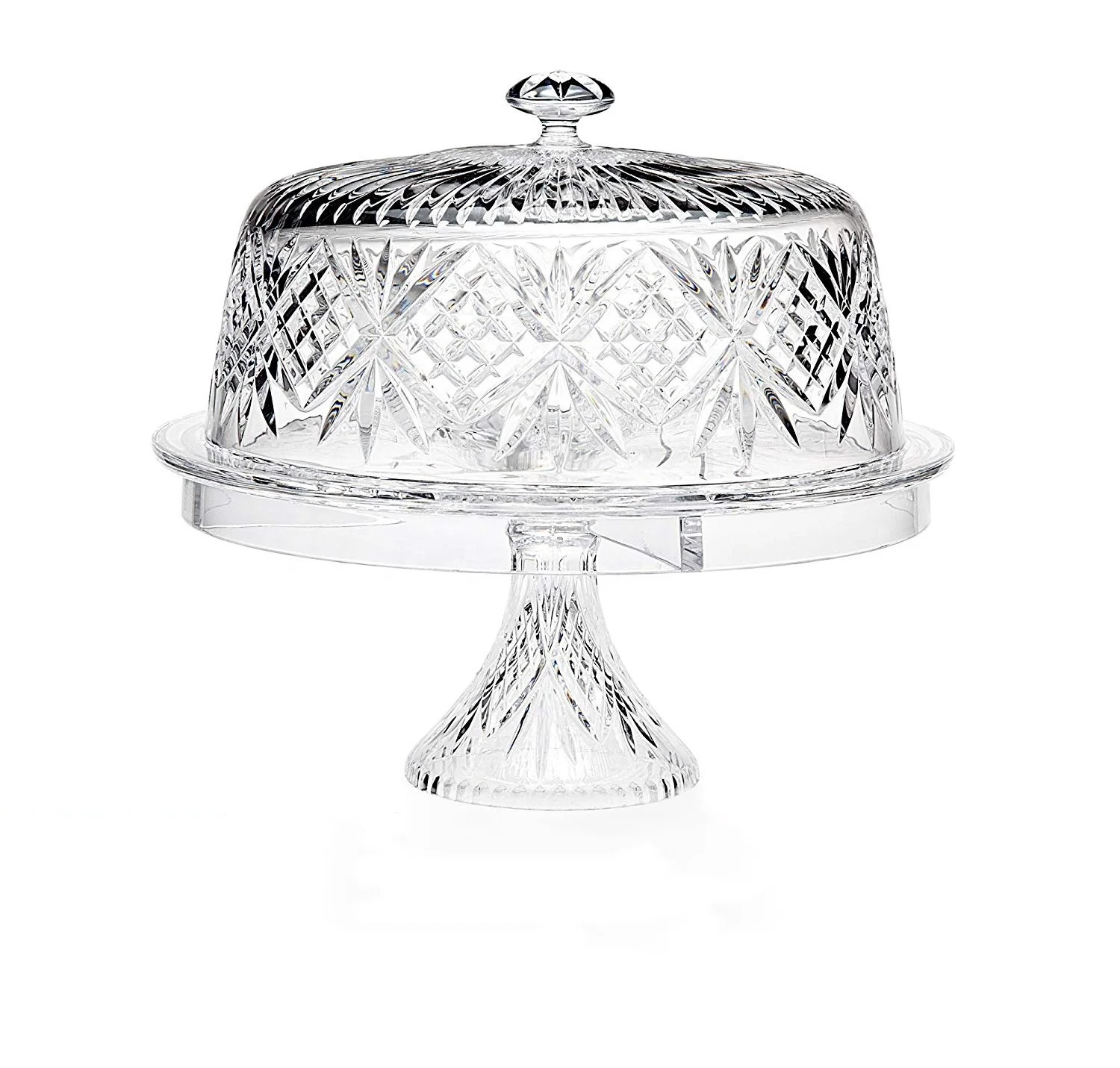 Многофункциональная Хрустальная Подставка 4 в 1, тарелка и стеклянный купол для торта