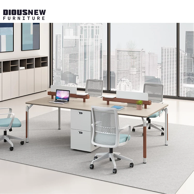 Офисная мебель для представительского открытого пространства на 2 человека одноместный стол и стул комбинированный серванта компьютерный L-формы