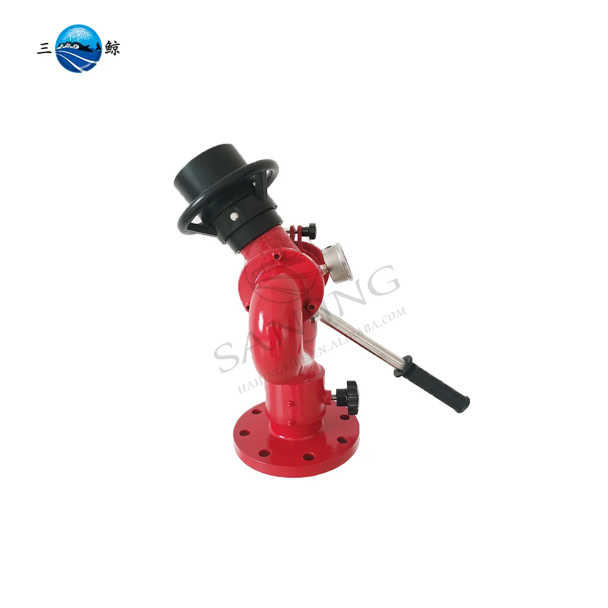 High Quality Hard Aluminum Alloy Heart Shaped Jet Spray Handle Operated Fixed Fire Water Monitor