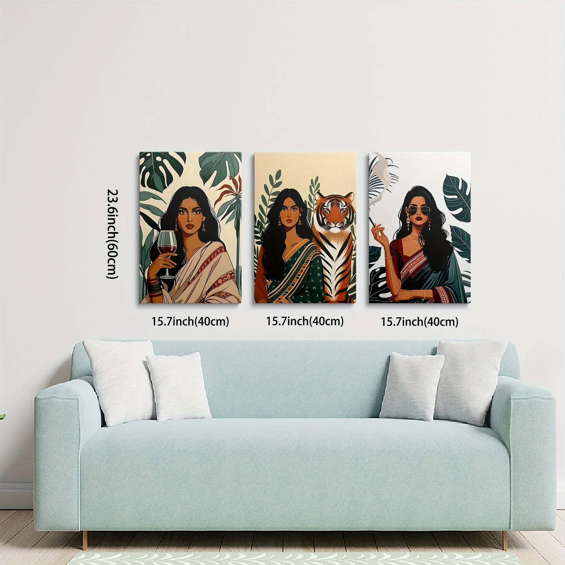 Fashion Wall Art Canvas Elegant Beauty Woman Portrait Frame Painting Print Modern Home Decor Wall Painting