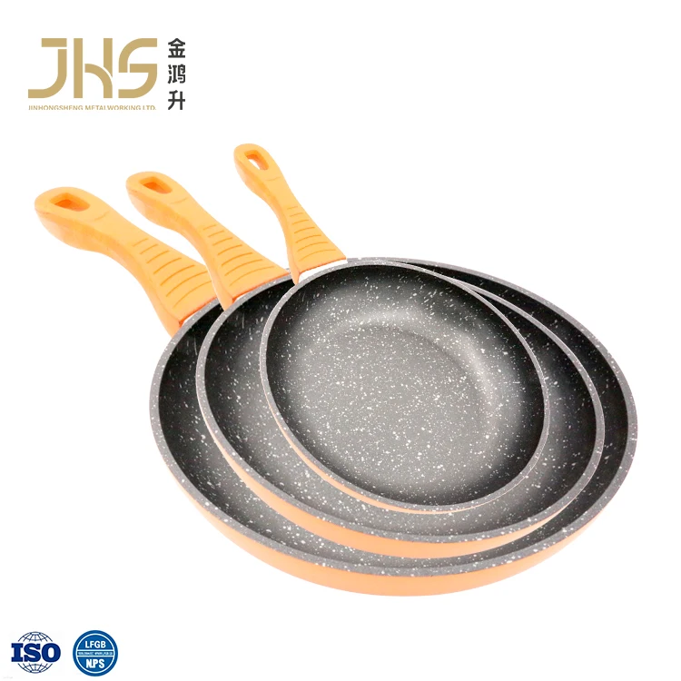 JHS hot selling induction non sticky aluminium cooking pan set frypan kitchen forged fry pan with bakelite handle