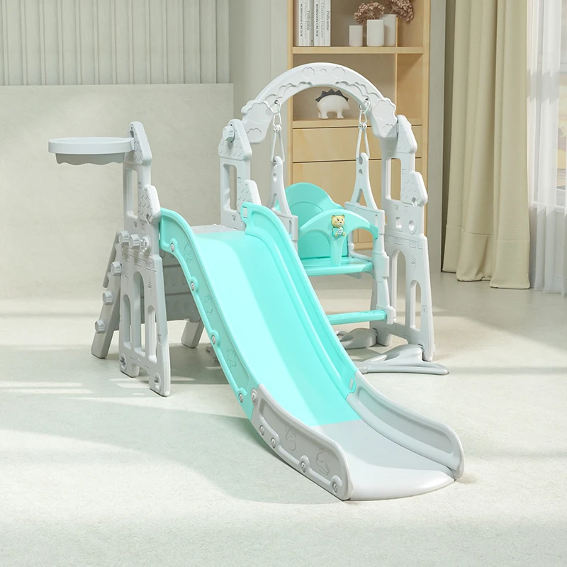 Upgrade Children Custom Indoor Playground Plastic Toys Swing And Slide Play Set