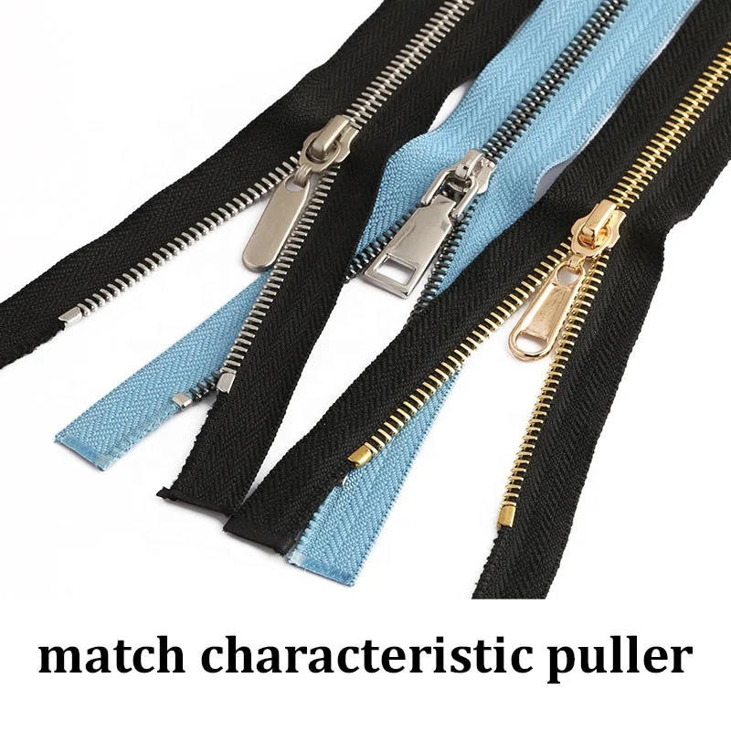 Custom High Quality #8 Swiss Teeth Brass Zipper Metal European Teeth 5# Riri Metal Zipper