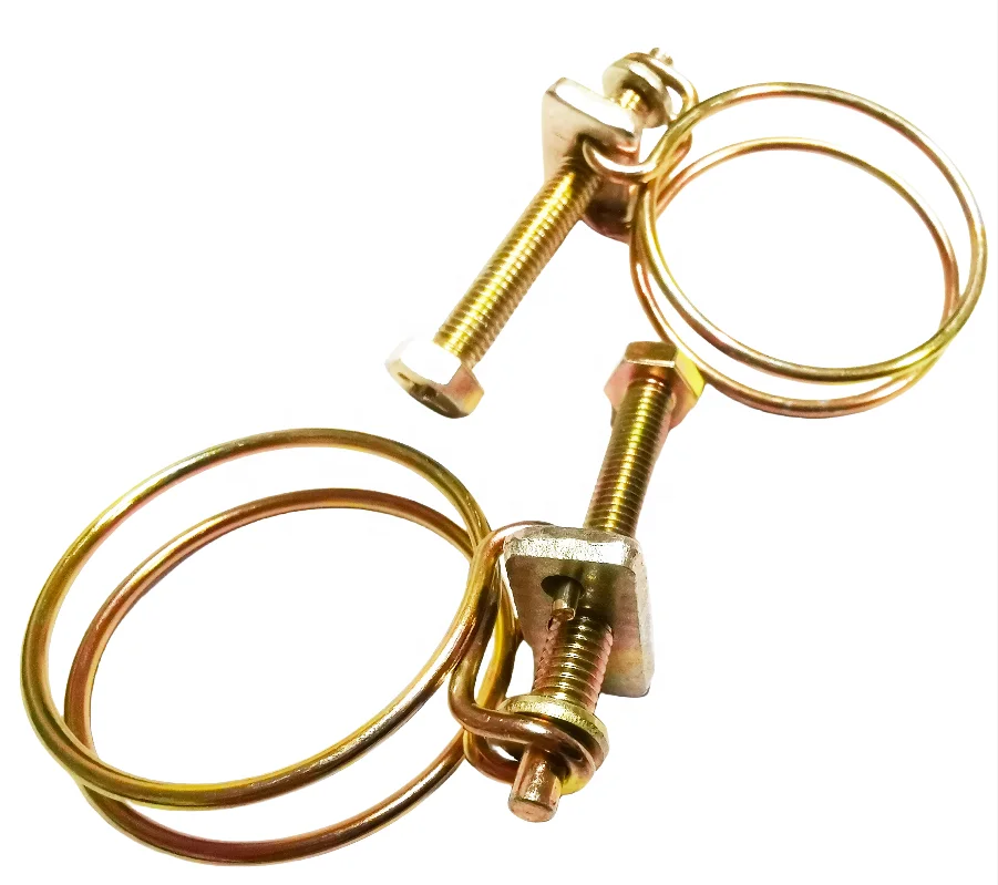 in Stock W1 Adjustable Strong Wire Clamp Clips Flexible Steel Ring Clips Double Wire Hose Clamps for Pipe Clamping