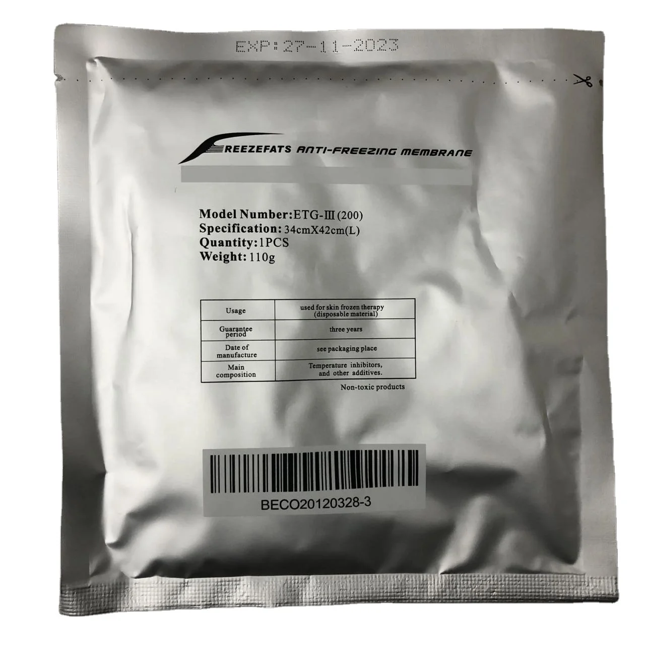 HOT Middle Size 27*30cm Cryo Pads Anti Freeze Cryotherapy Antifreeze Slimming Membrane