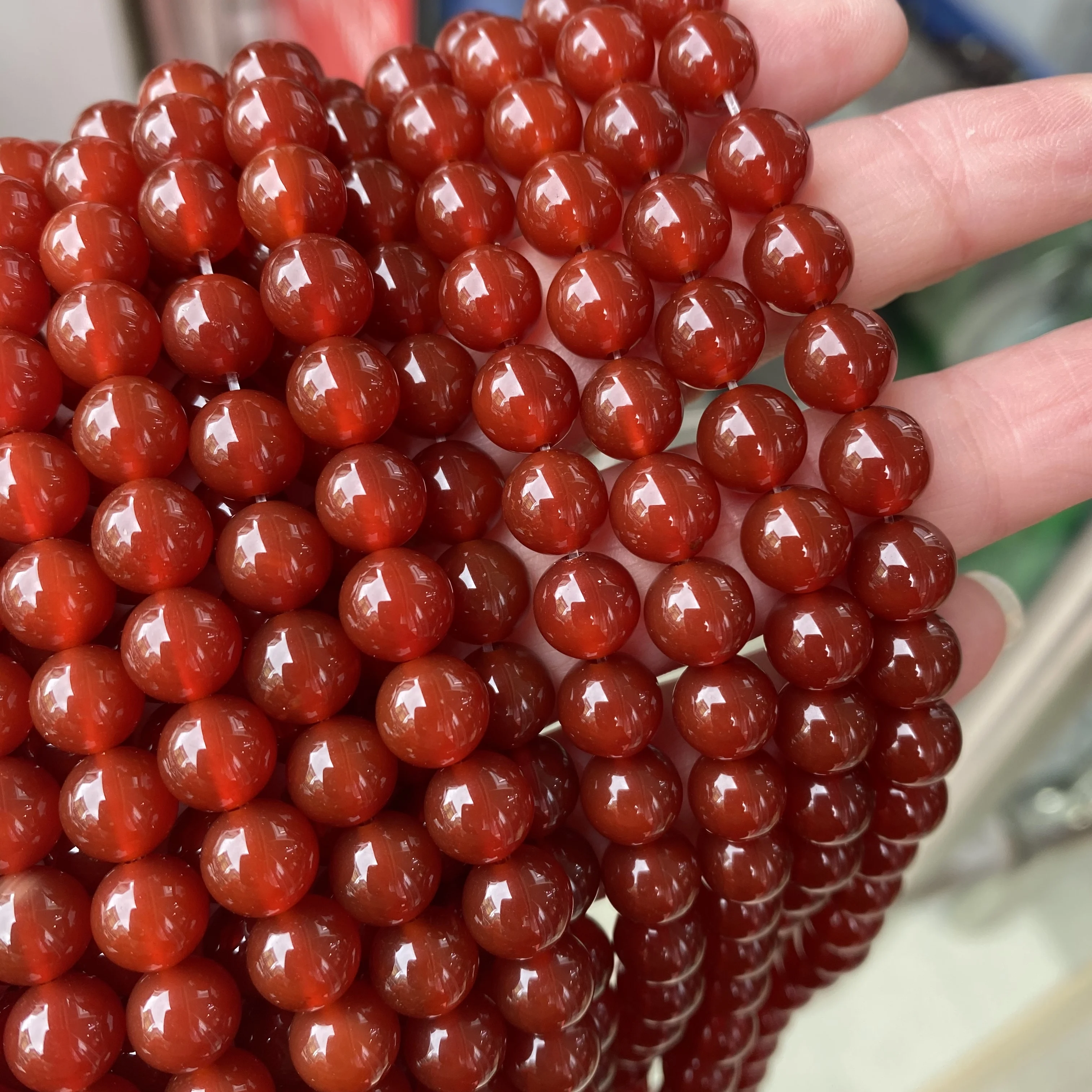 AAA Carnelian 4/6/8/10/12/14mm Natural Stone Loose Round  Red Agate Beads Carnelian