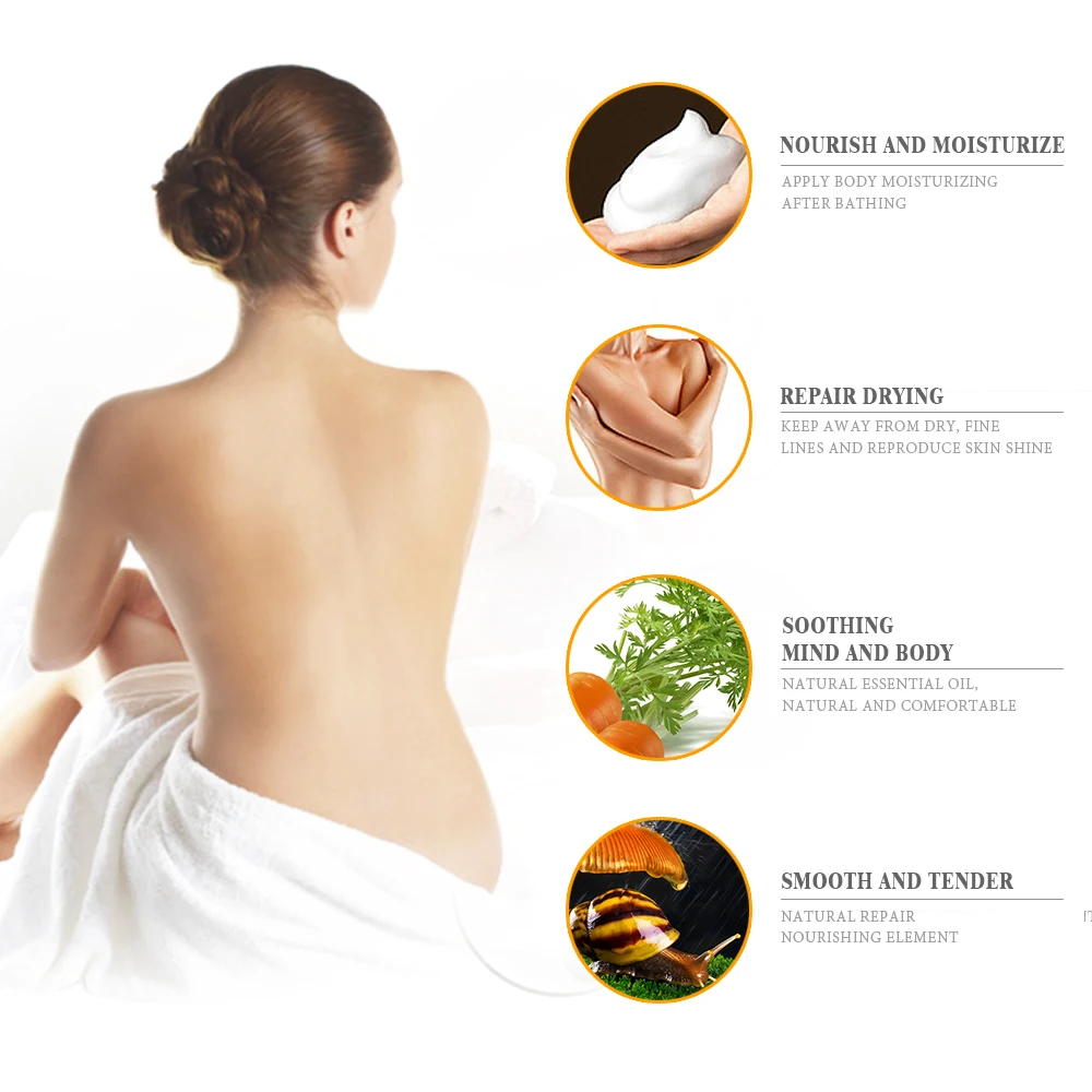 
250ml Natural Skin Care with Carrot Snail Extract Moisturizing Body Cream Skin Whitening Body Lotion 