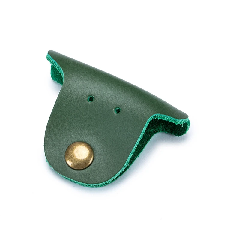 Wholesale Real Crazy Horse Leather Multi-Function Data Cable Storage Holder Winder Portable Charging Cable Storage Cases