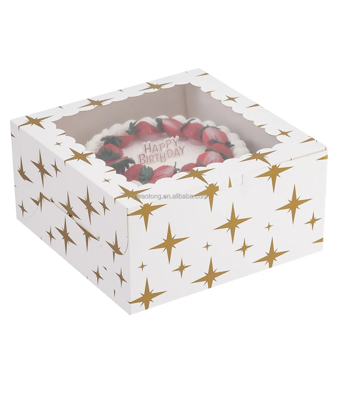 Custom Print Paper Bakery Boxes For Small Pie Cake Cupcake And Pastry With Clear Windows