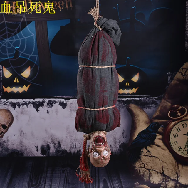 Halloween Hanging Blood Ghost Horror Props Haunted House Scene Decoration Hanging Skeleton Ghost