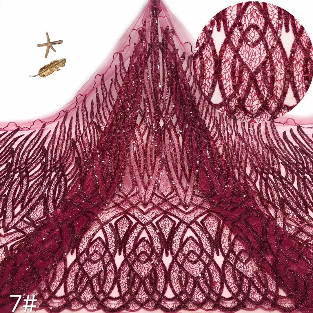 
2020 new design white tulle wedding lace fabric embroidery for dress 