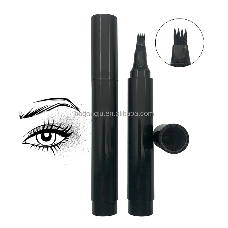 Wholesale long lasting waterproof Tattoo 4 Forks liquid eyebrow pencil with private label low MOQ