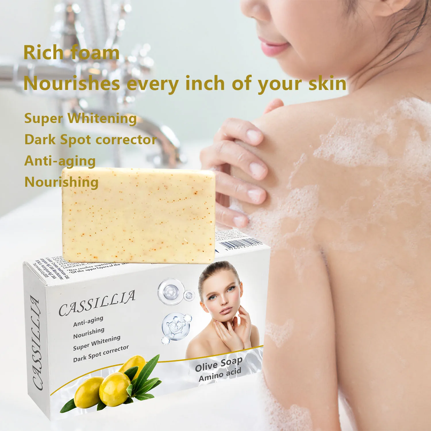 CASSILLIA Wholesale Hot Sale  Lubricate Natural Animal Cartoon Baby Bath Set Savon Banchissant Pour la peau Carrot Olive Soap