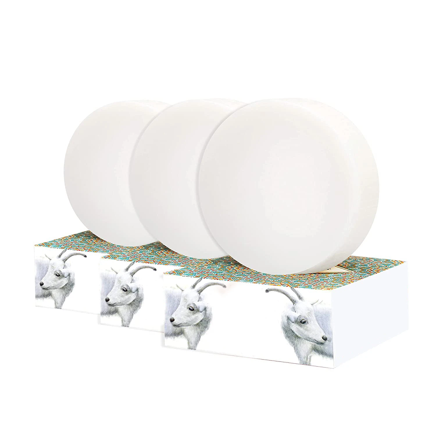 Natural beauty soap moisturizing whitening goat milk circle handmade soap