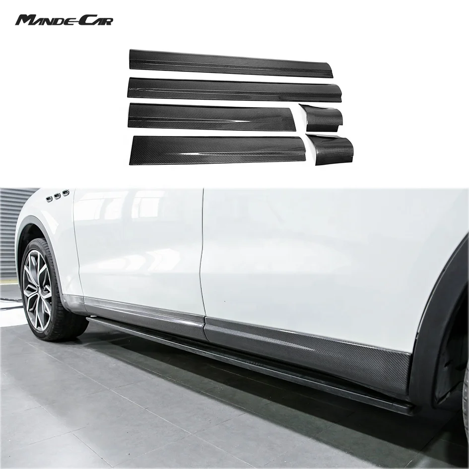 Carbon Fiber Side Skirt Extensions Rocker Panel Side Skirt Set for Maserat Levante Car Accessories
