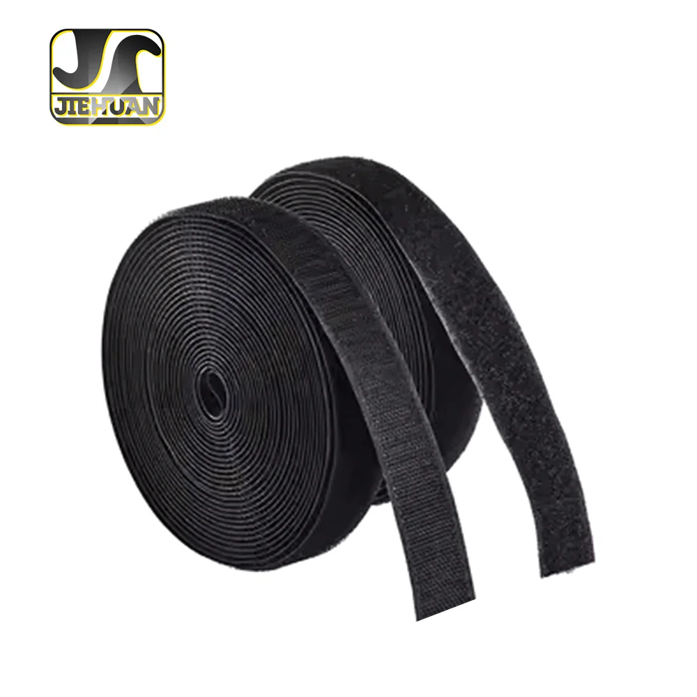 Высококачественные двухсторонние велюлькры из нейлона/полиэстера для матери и ребенка Производство экологически чистой черной ленты обуви 20 мм