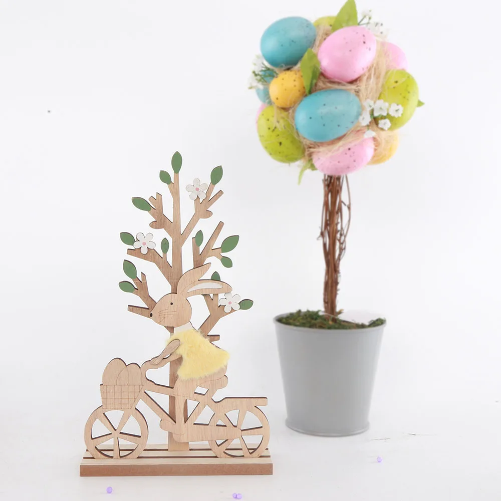 Easter gift Dropshipping Easter Wooden Bunny Tabletop Ornaments Easter Product Holiday Crafts Decoration