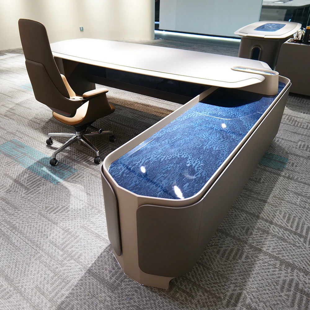 Уникальный персональный свет роскошный драгоценный павлин синий металлик Беспроводная зарядка технология блокировки отпечатков пальцев настольный стол