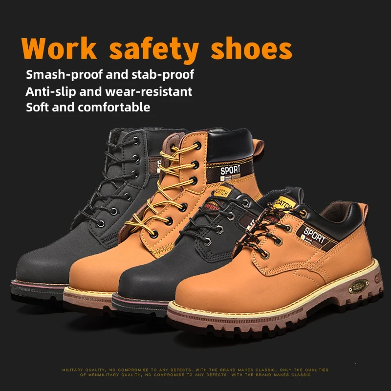 Oil Resistant Acid Alkali Resistant Steel Toe Safety Boots Rubber Bottom Industrial Protective Heavy Duty Work Shoes For Man