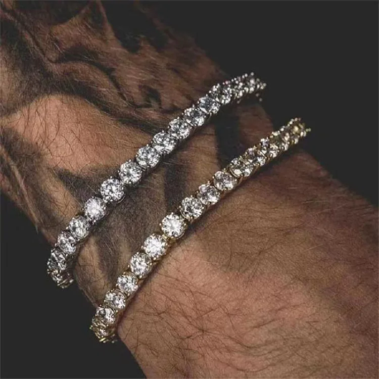 Fine Jewelry 10K14k18k Gold  Lab grown diamond Tennis Bracelet 2mm 3mm 4mm 5mm Black Diamond Moissanite Tennis Bracelet