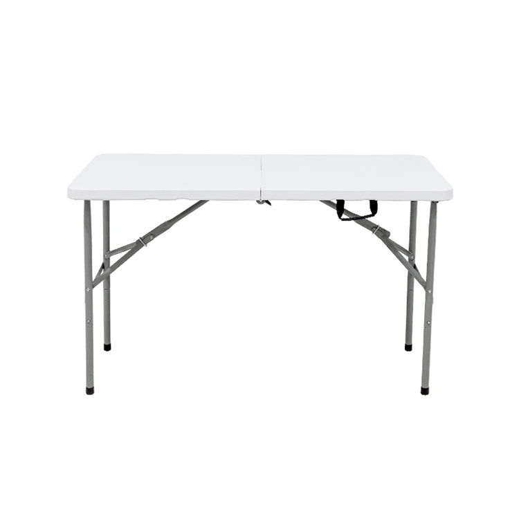 4ft 122cm Table Foldable White Garden Molded Furniture Folding Rectangular Dining Table For Home High Quality