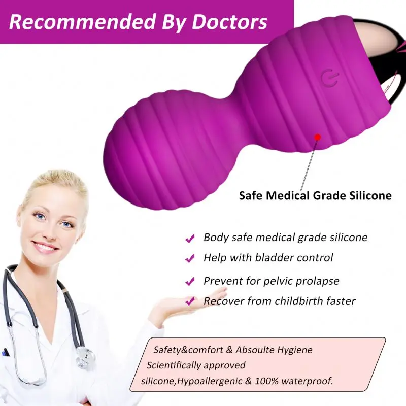 Silicone Waterproof Kegel Balls Set Adult Sex Toys  For Women Ben Wa Balls Vagina Vibrating Stimulator Vagina Kegel Balls