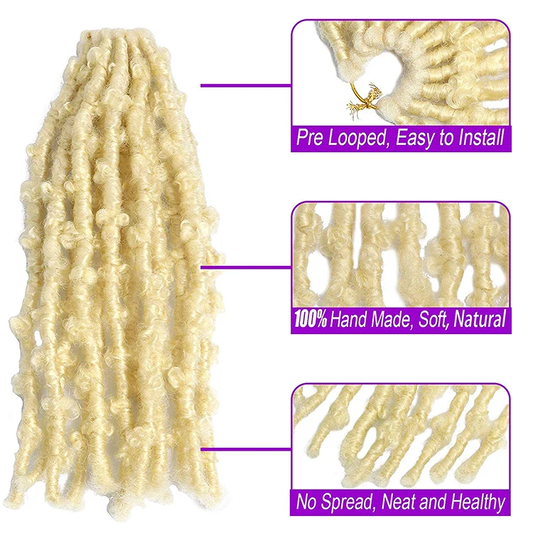  Wholesale Butterfly Locs Hair Crotchet Spring Twisted Pre Looped Goddess