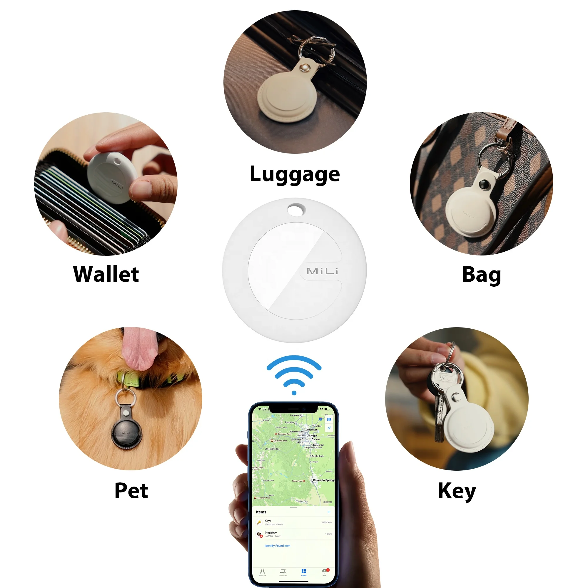 Unlimited Distance Mini Anti Lost Wallet Key Finder Luggage Suitcase Tracker Luggage Tracking Device Pet Dog AirTag Tracker