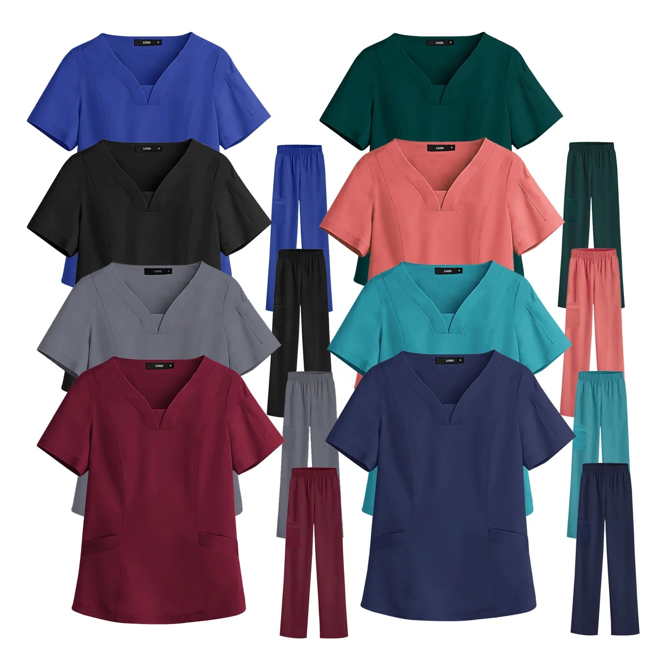 Uniform Medical Joggers Hospital Scrubs Short Sleeve Nursing Scrubs Sets
