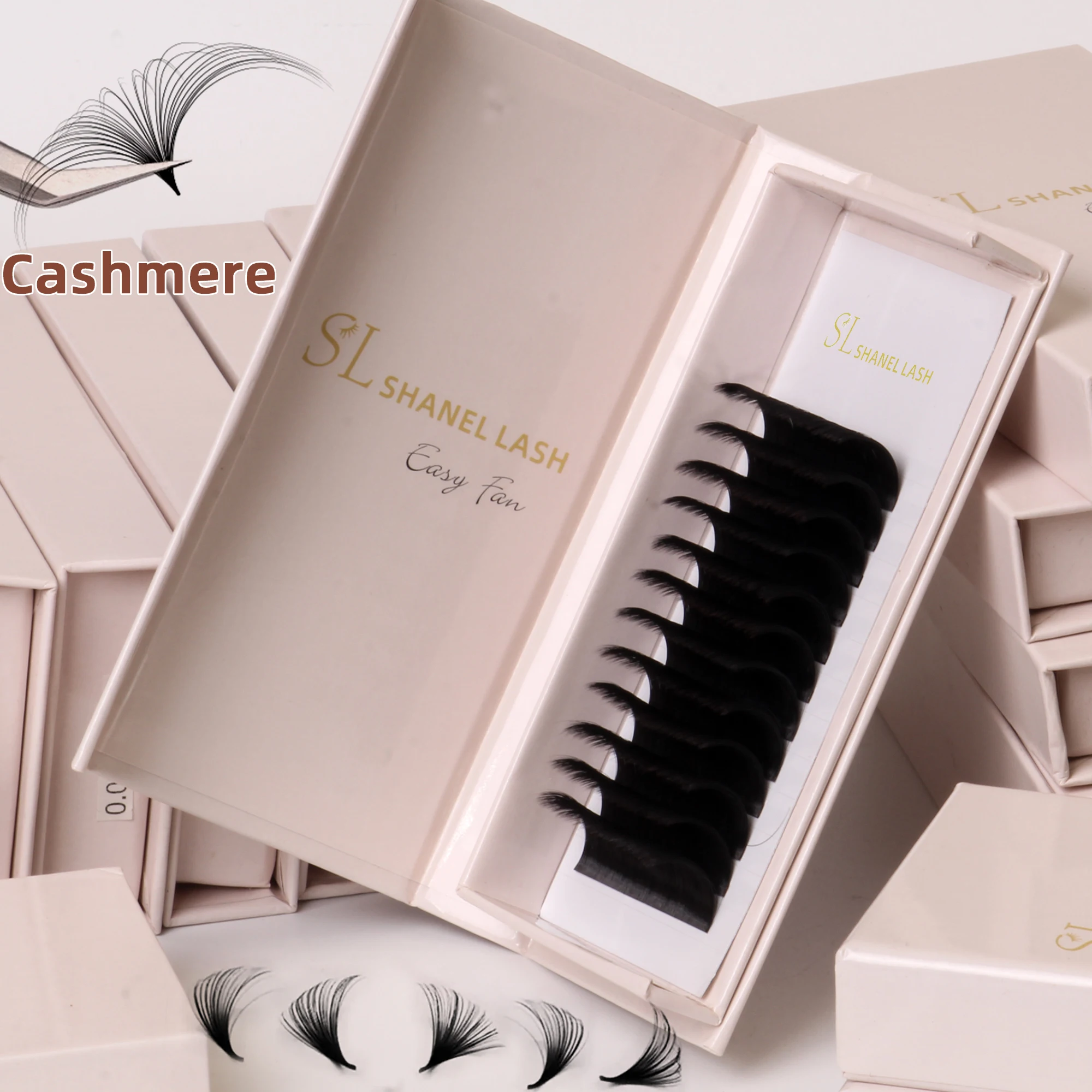 8-20mm Length Private Label 0.03 0.05 0.07 Mega Russian Volume Camellia Auto Fan Lashes Blooming Easy Fanning Eyelash Extensions
